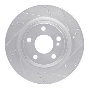 Mercedes-Benz CLA250 Brake Rotor (1) - Rear Right - R1 Concepts - Drilled & Slotted - Silver - `14-`19